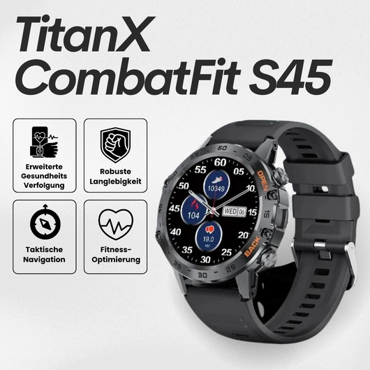 TitanX CombatFit S45 - unzerstörbare zertifizierte Militär-Gesundheitsuhr (2025)