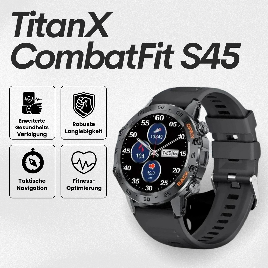 TitanX CombatFit S45 - unzerstörbare zertifizierte Militär-Gesundheitsuhr (2025)