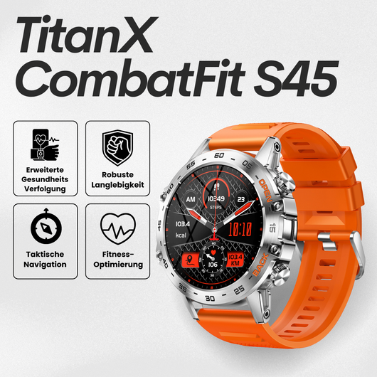 TitanX CombatFit S45 - unzerstörbare zertifizierte Militär-Gesundheitsuhr (2025)