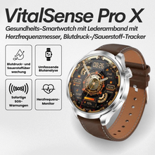 Lade das Bild in den Galerie-Viewer, VitalSense Pro X - Gesundheits-Smartwatch mit Lederarmband (2025)
