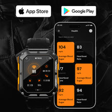 Lade das Bild in den Galerie-Viewer, AirForce Health K52 - die unzerstörbare Militär-Smartwatch mit Echtzeit Herzfrequenzmesser, Blutdruck-/Sauerstoff-Tracker
